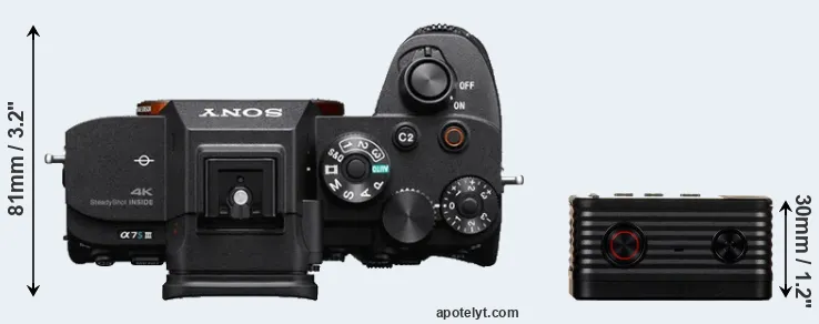 Compare A7S III versus RX0 top
