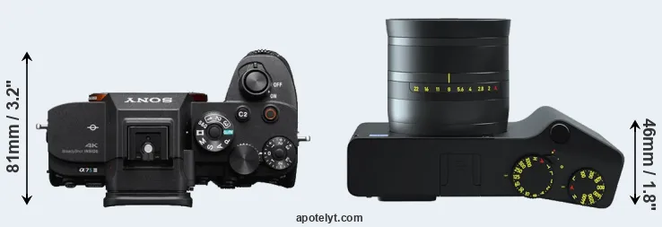 Compare A7S III versus ZX1 top