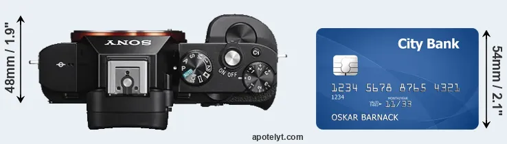 A7S versus credit card top view