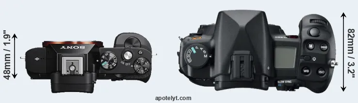 Compare A7S versus A850 top