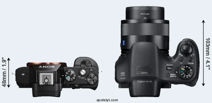 Compare A7S versus HX350 top