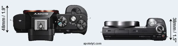 Compare A7S versus NEX-5N top
