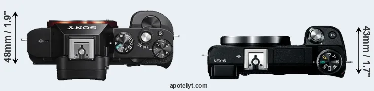 Compare A7S versus NEX-6 top