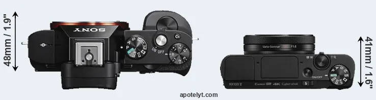 Compare A7S versus RX100 V top