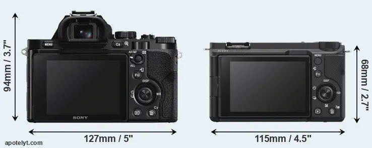 Comparison A7S or ZV-E10 II rear