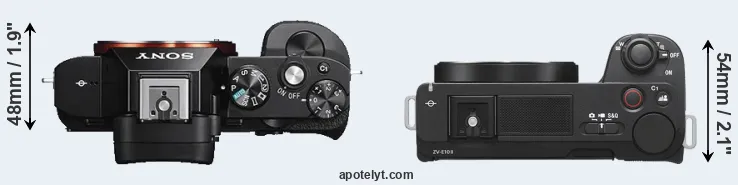 Compare A7S versus ZV-E10 II top