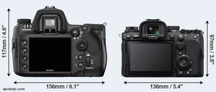 Comparison A850 or A9 III rear