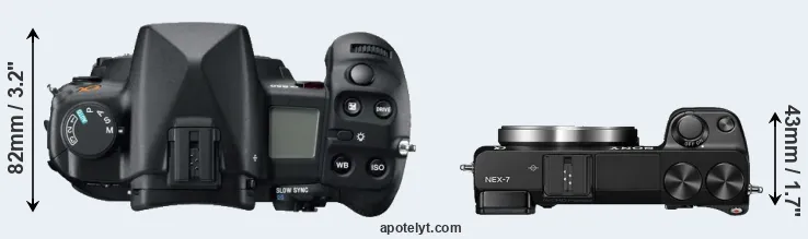 Compare A850 versus NEX-7 top