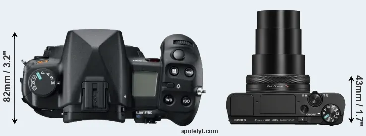 Compare A850 versus RX100 VII top