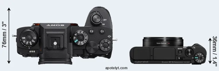 Compare A9 II versus HX95 top