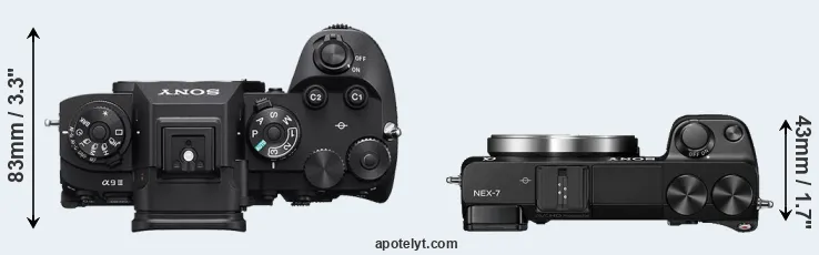 Compare A9 III versus NEX-7 top