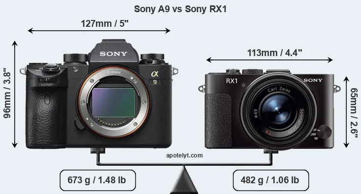 Size Sony A9 vs Sony RX1