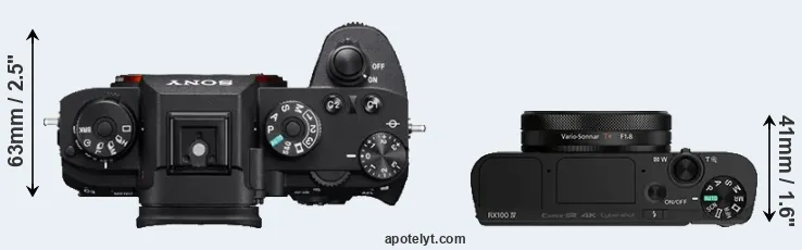 Compare A9 versus RX100 IV top