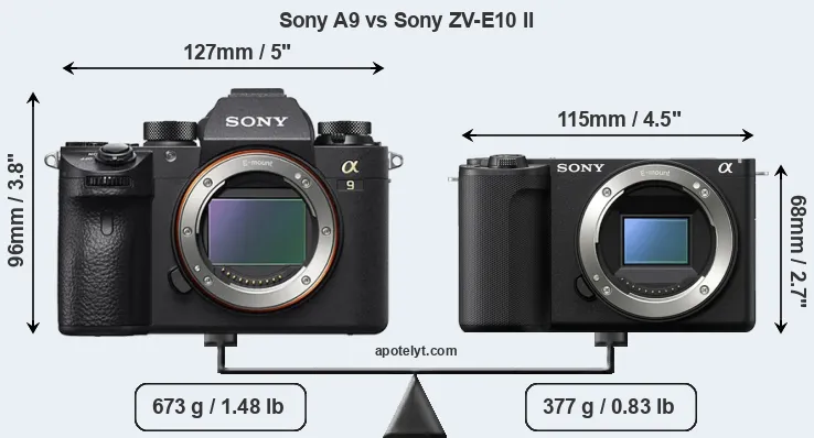 Size Sony A9 vs Sony ZV-E10 II