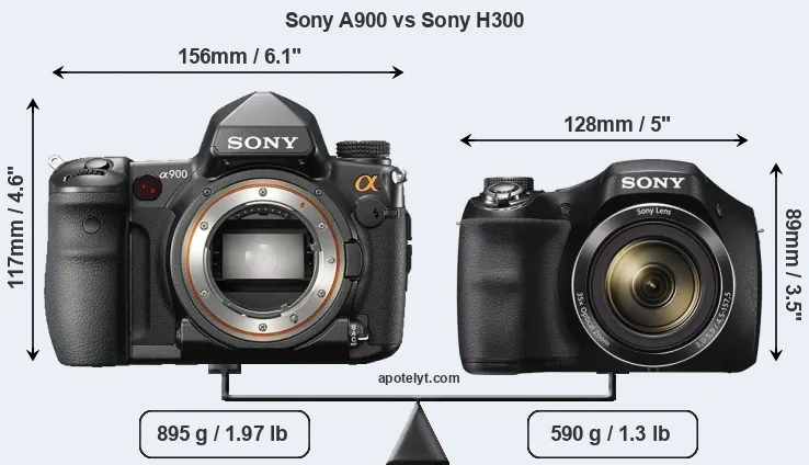 Size Sony A900 vs Sony H300
