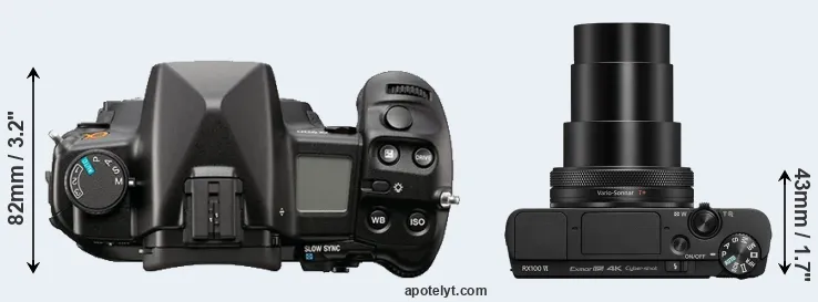 Compare A900 versus RX100 VI top