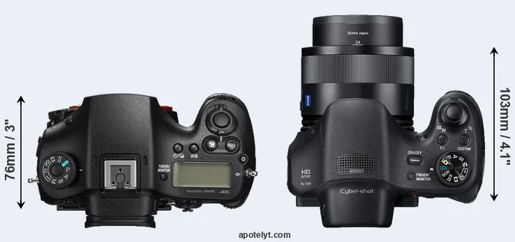 Compare A99 II versus HX350 top