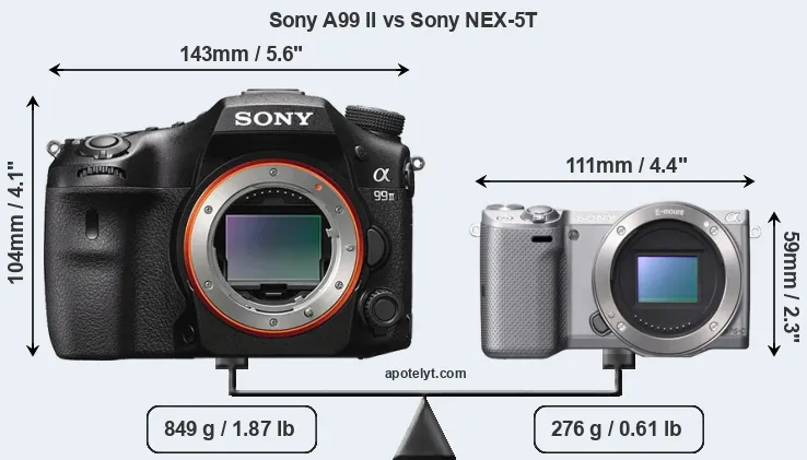 Size Sony A99 II vs Sony NEX-5T