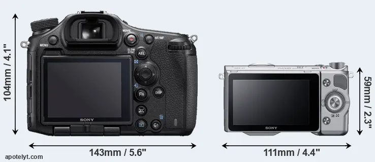 Comparison A99 II or NEX-5T rear