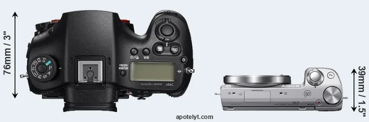 Compare A99 II versus NEX-5T top