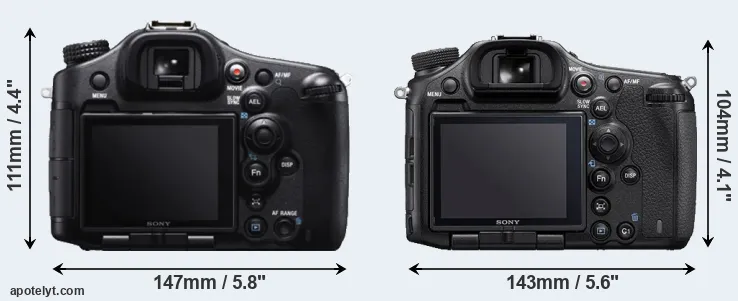 Comparison A99 or A99 II rear
