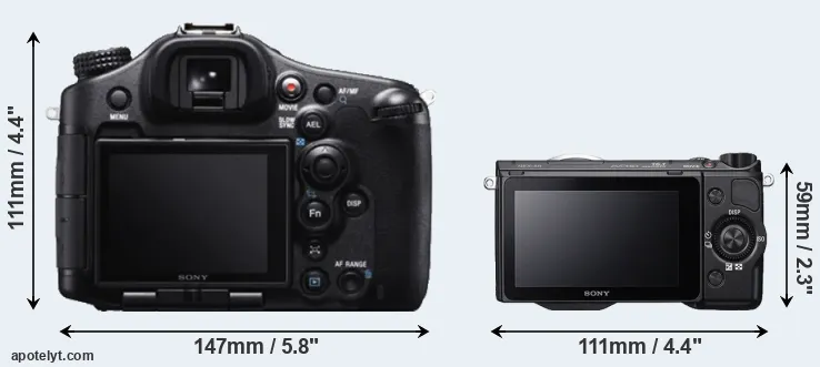 Comparison A99 or NEX-5R rear