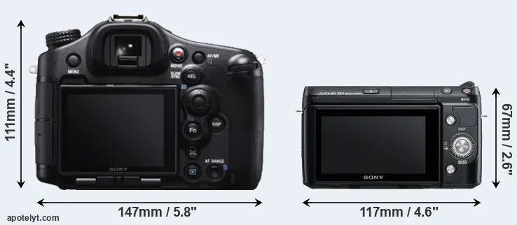 Comparison A99 or NEX-F3 rear