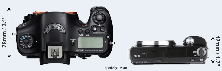 Compare A99 versus NEX-F3 top