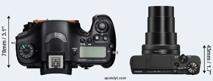 Compare A99 versus RX100 VII top