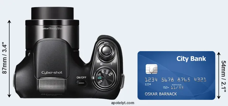 H200 versus credit card top view