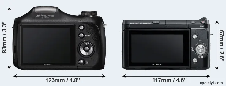 Comparison H200 or NEX-F3 rear