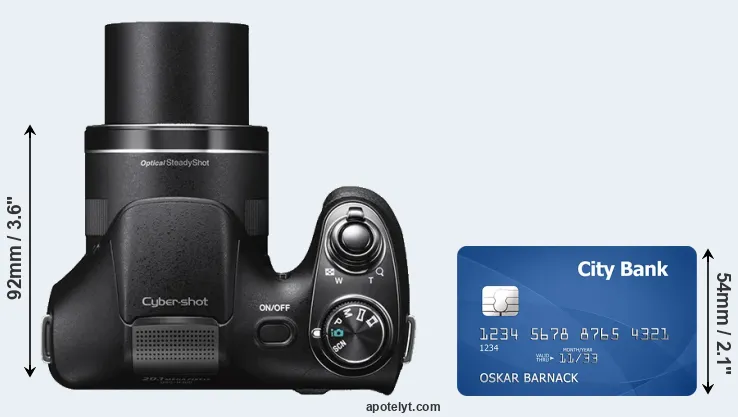 H300 versus credit card top view