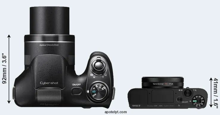 Compare H300 versus RX100 IV top