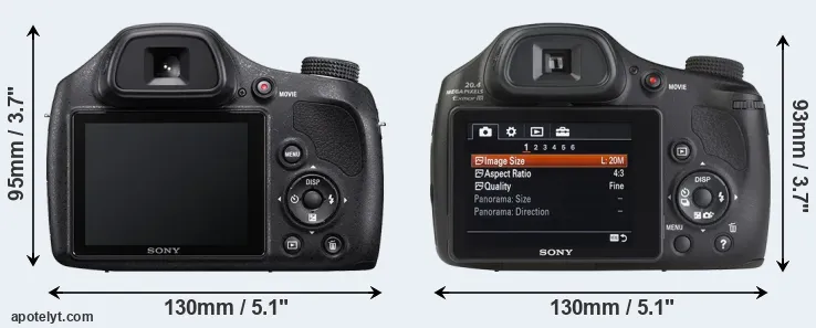 Comparison H400 or HX350 rear