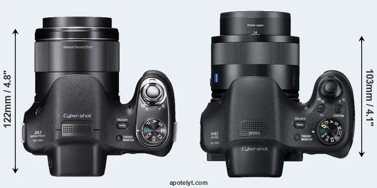 Compare H400 versus HX350 top