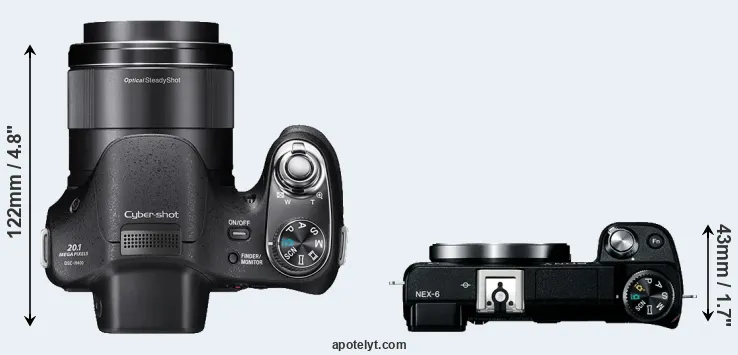 Compare H400 versus NEX-6 top