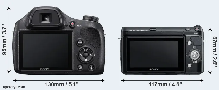 Comparison H400 or NEX-F3 rear