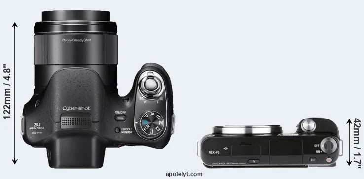 Compare H400 versus NEX-F3 top