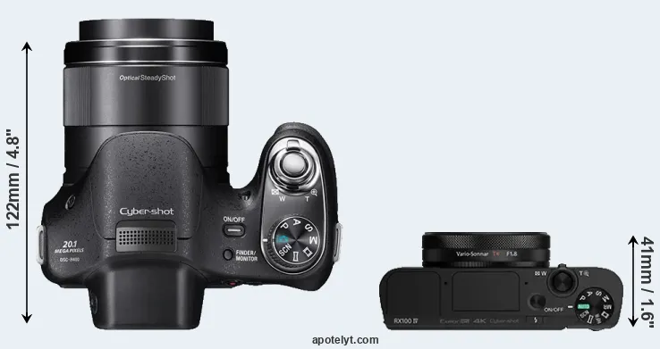 Compare H400 versus RX100 IV top