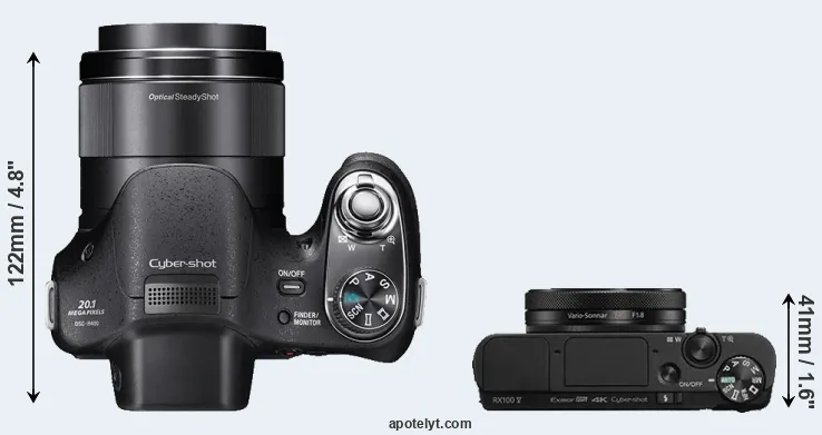Compare H400 versus RX100 V top