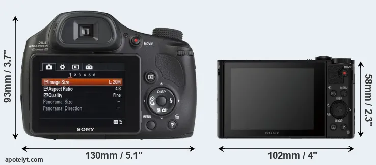 Comparison HX350 or HX90V rear