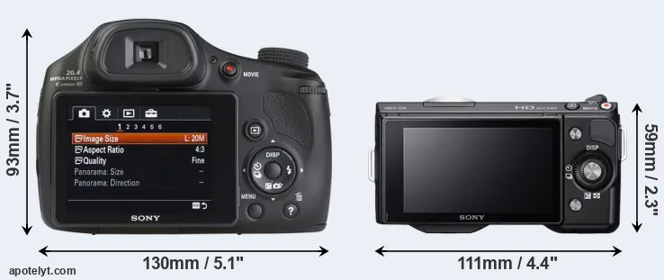 Comparison HX350 or NEX-5N rear