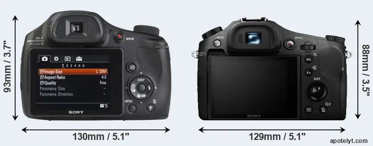 Comparison HX350 or RX10 II rear