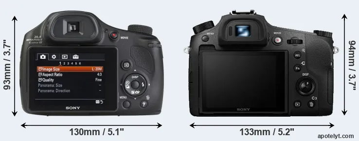 Comparison HX350 or RX10 III rear
