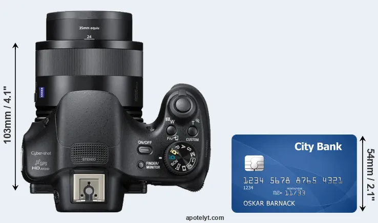HX400V versus credit card top view