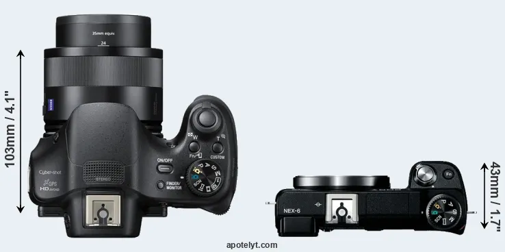 Compare HX400V versus NEX-6 top