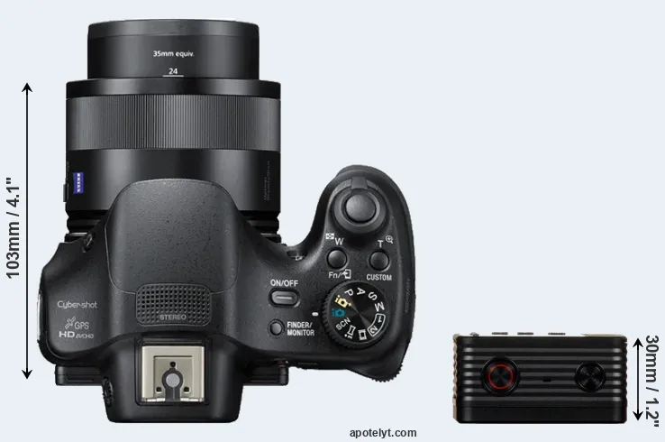 Compare HX400V versus RX0 top