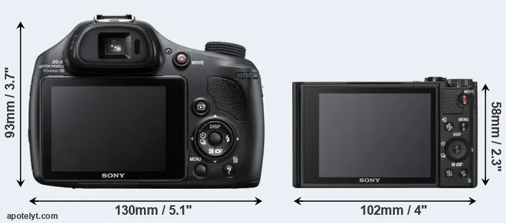 Comparison HX400V or WX800 rear