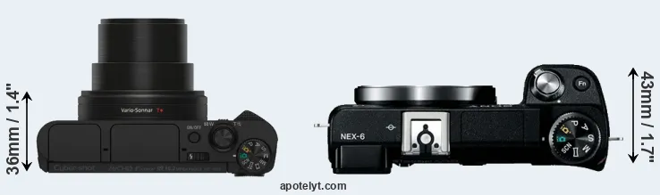 Compare HX80 versus NEX-6 top