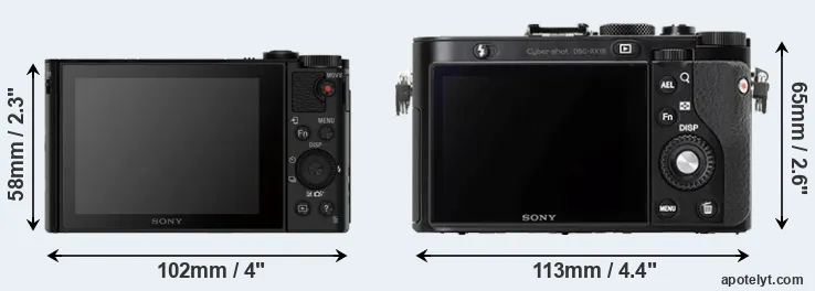 Comparison HX80 or RX1R rear